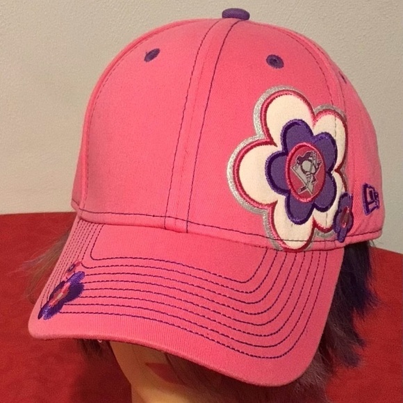 Pittsburgh Penguins NHL Youth Girls Kids Pink New Era 9Forty Baseball Hat Cap - Picture 1 of 7